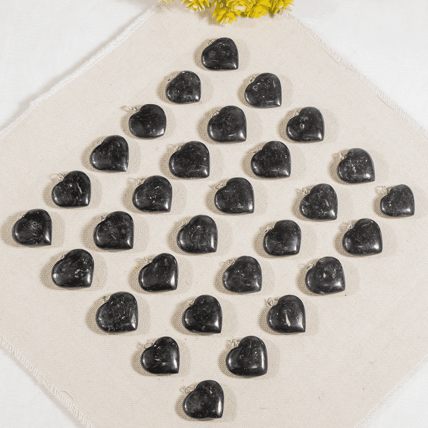Black Tourmaline Crystal Heart Pendant