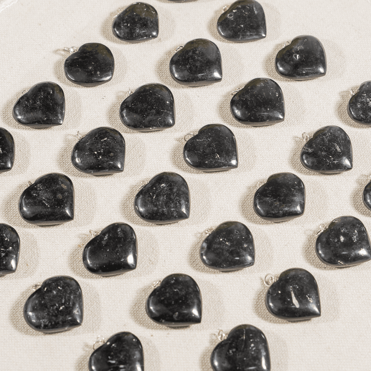 Black Tourmaline Crystal Heart Pendant