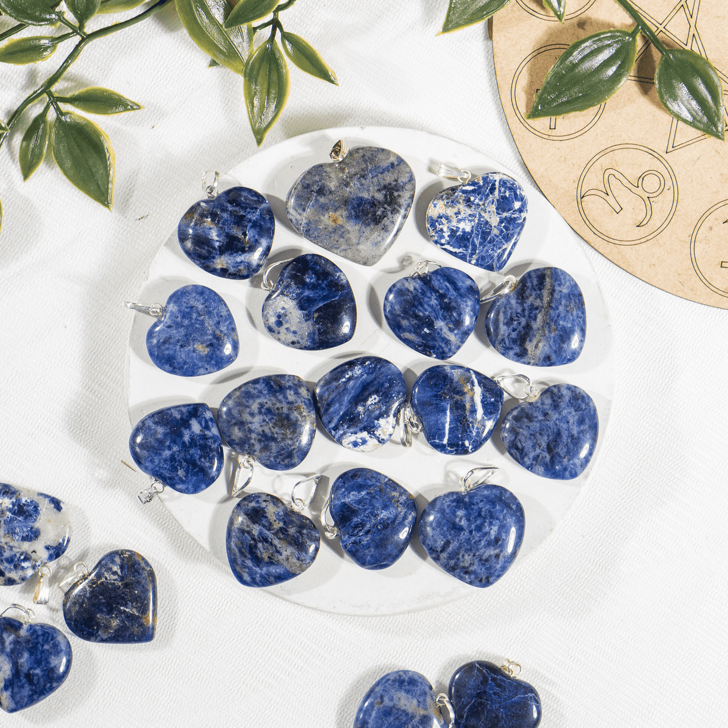 Sodalite Crystal Heart Pendant