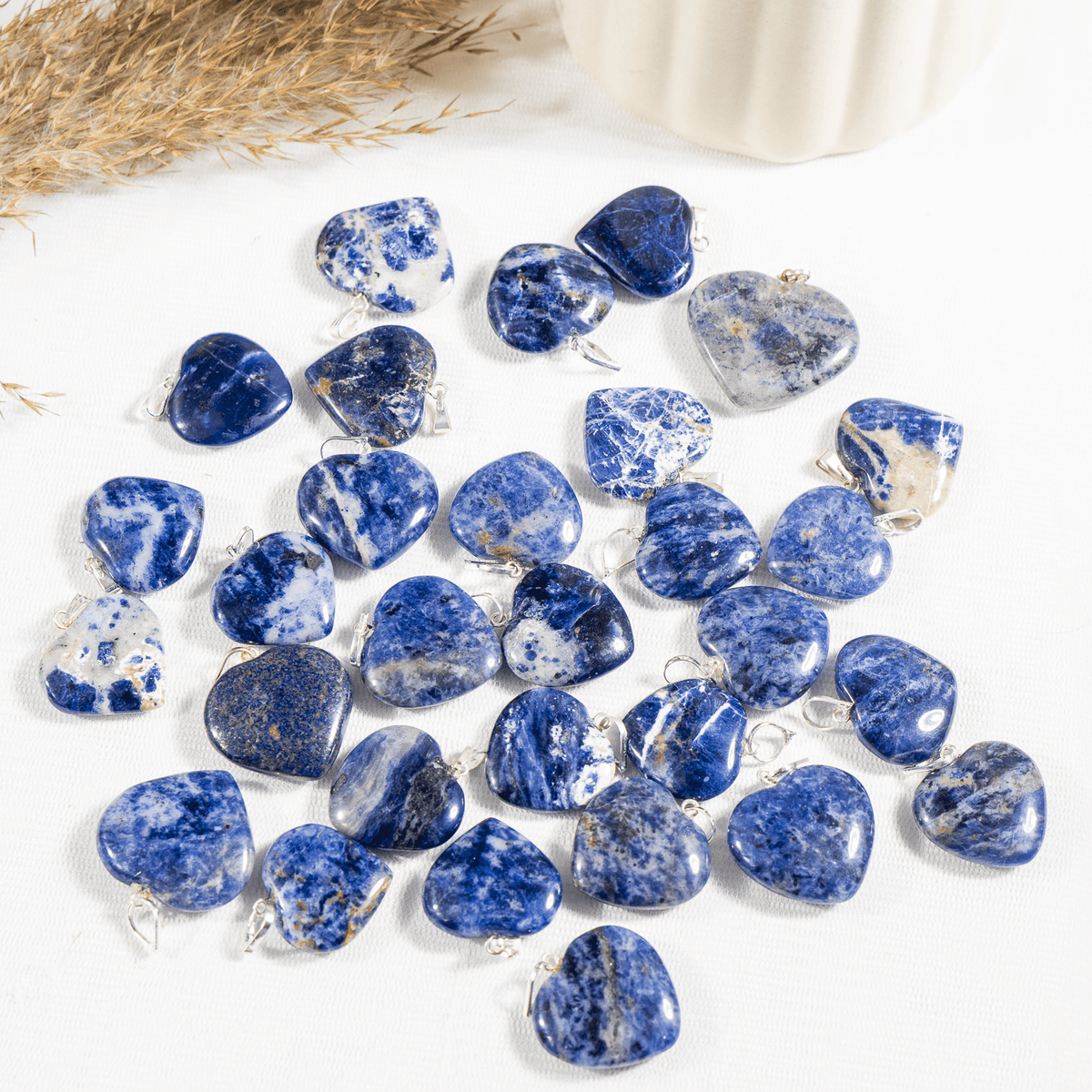 Sodalite Crystal Heart Pendant
