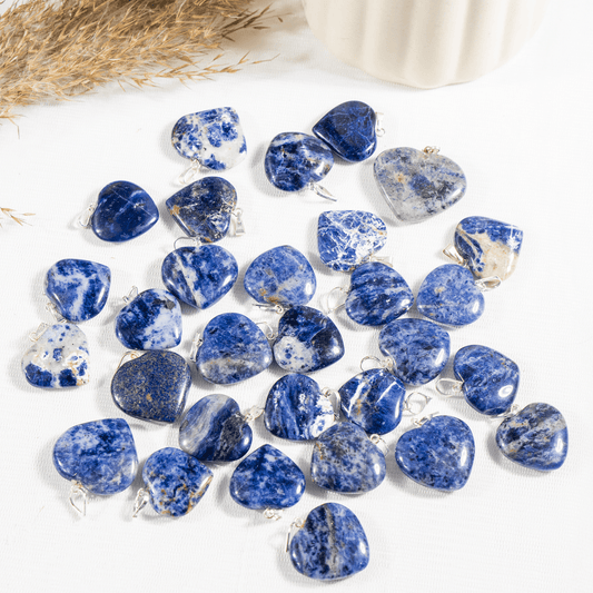 Sodalite Crystal Heart Pendant