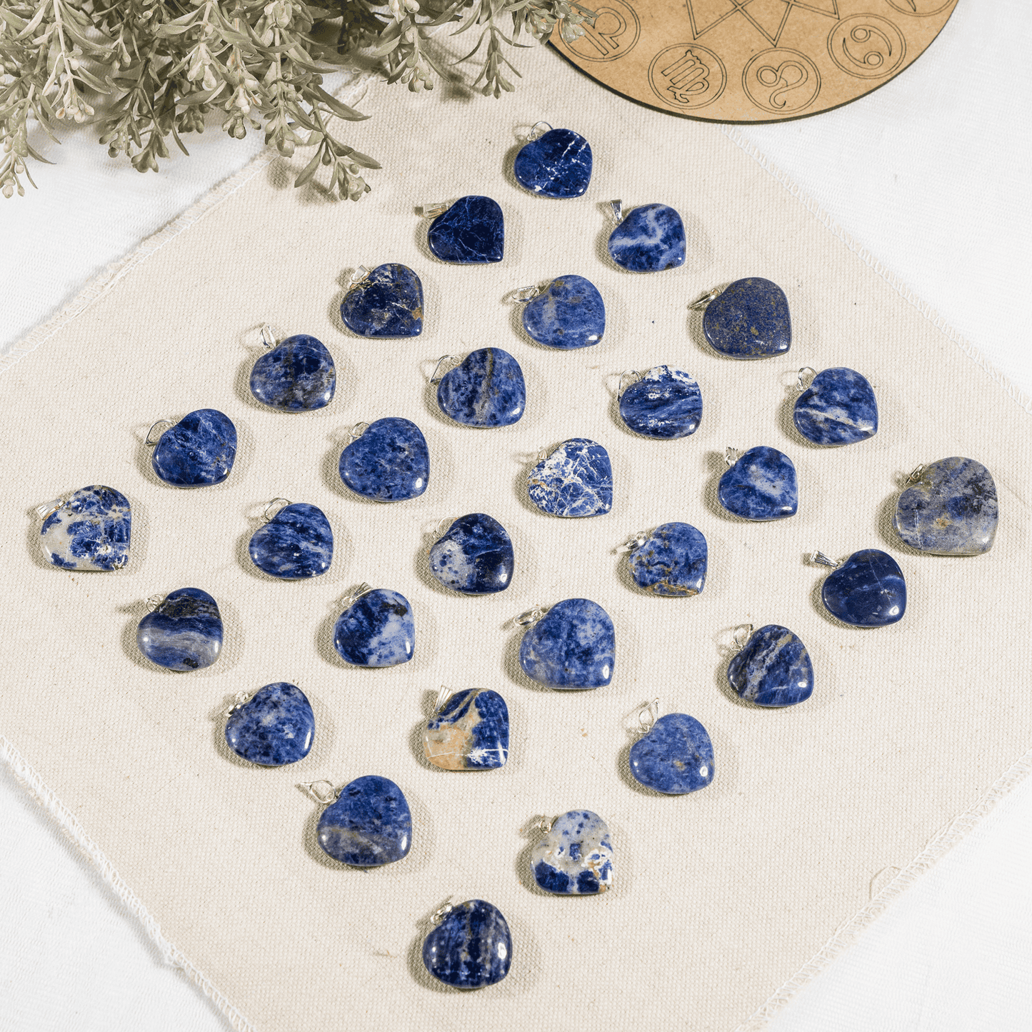 Sodalite Crystal Heart Pendant