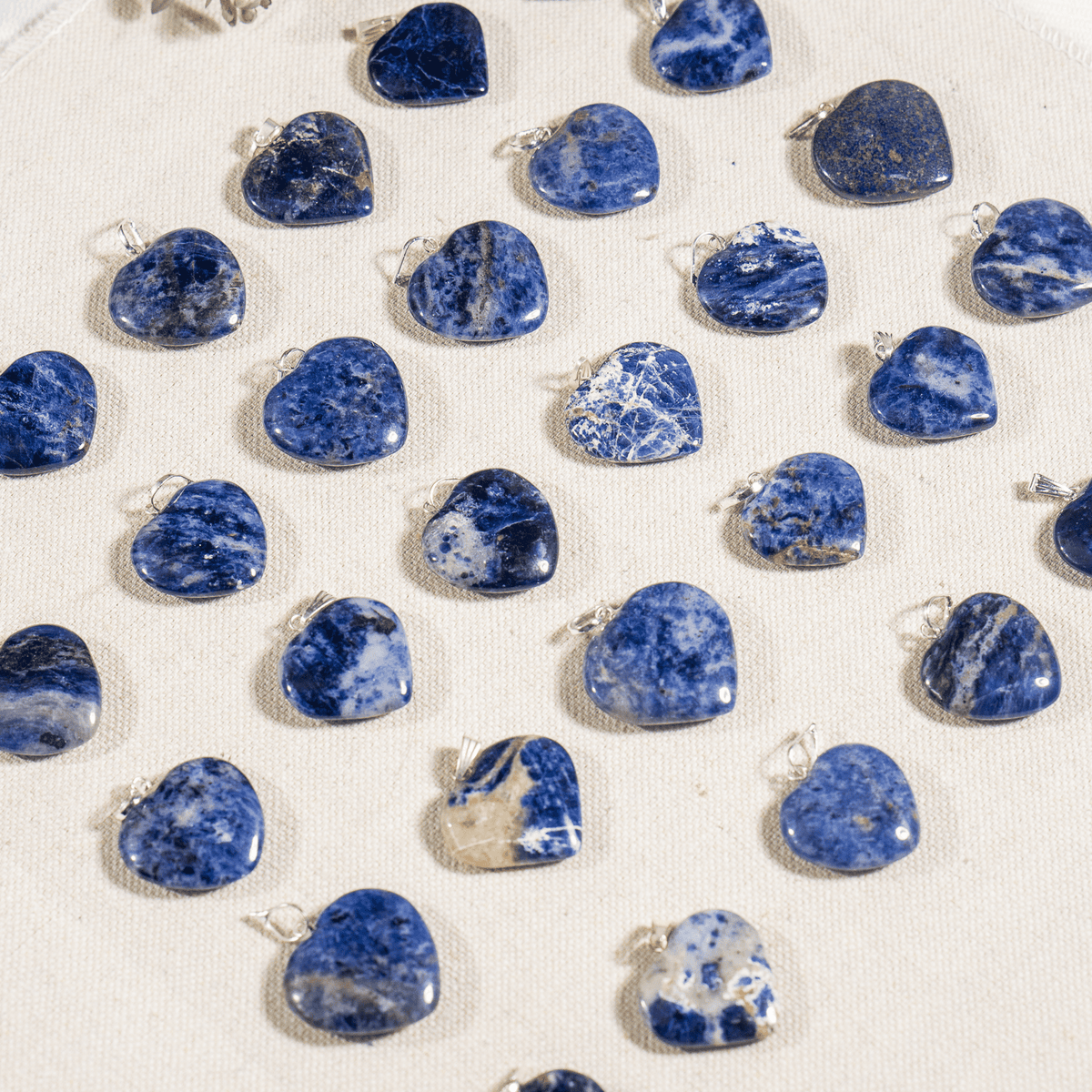 Sodalite Crystal Heart Pendant