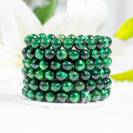 Tiger Cats Eye Green Gemstone Bracelet