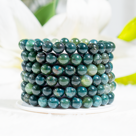 Moss Agate Gemstone Bracelet