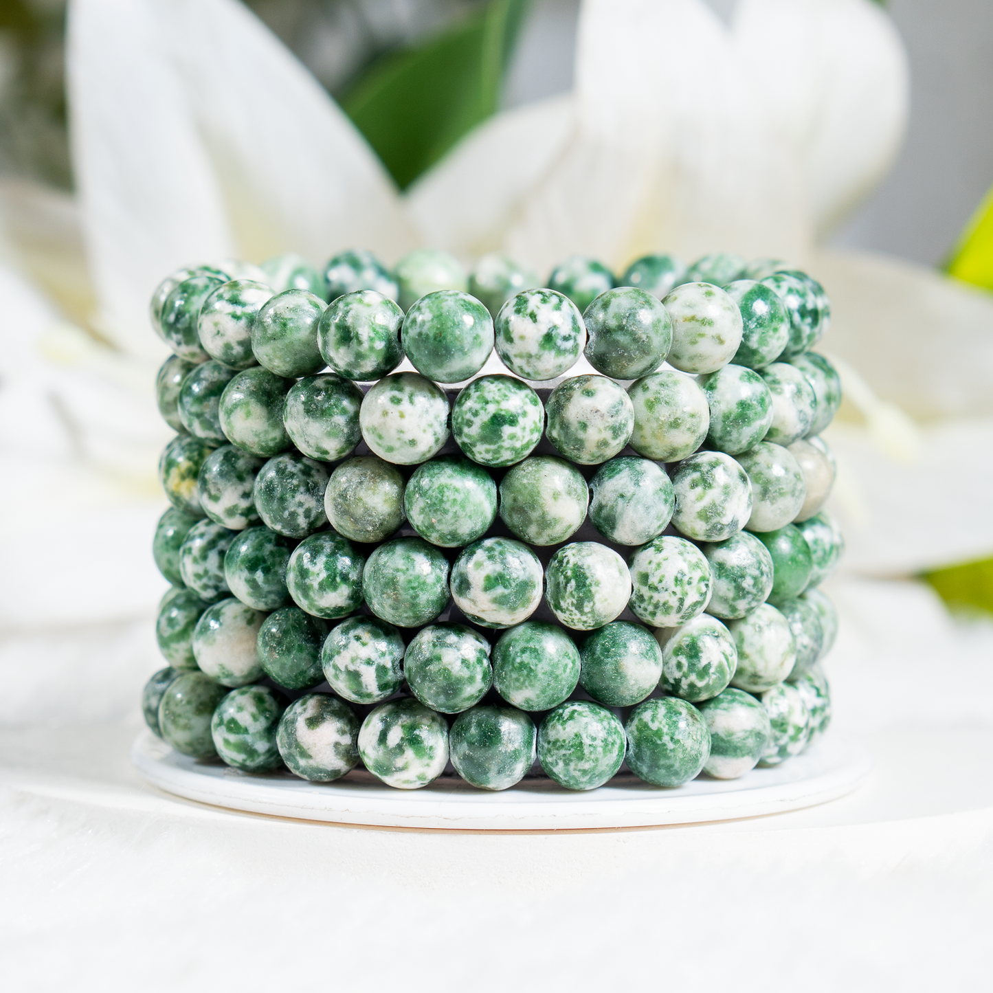 Green Spot Jasper Gemstone Bracelet