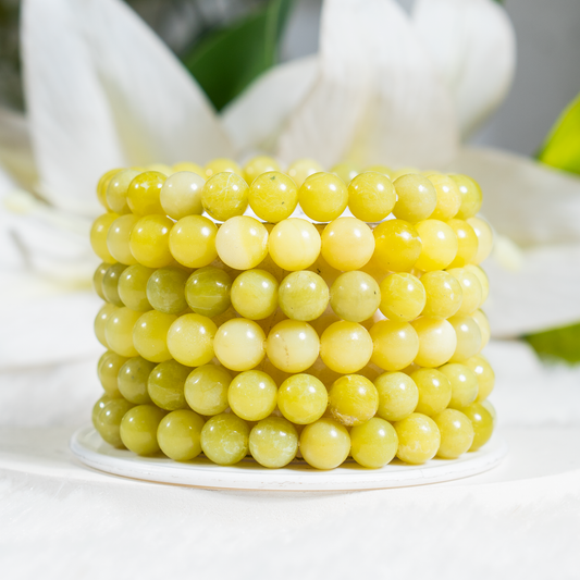 Lemon Quartz | Round Beads Bracelet | Gemstone Bracelet