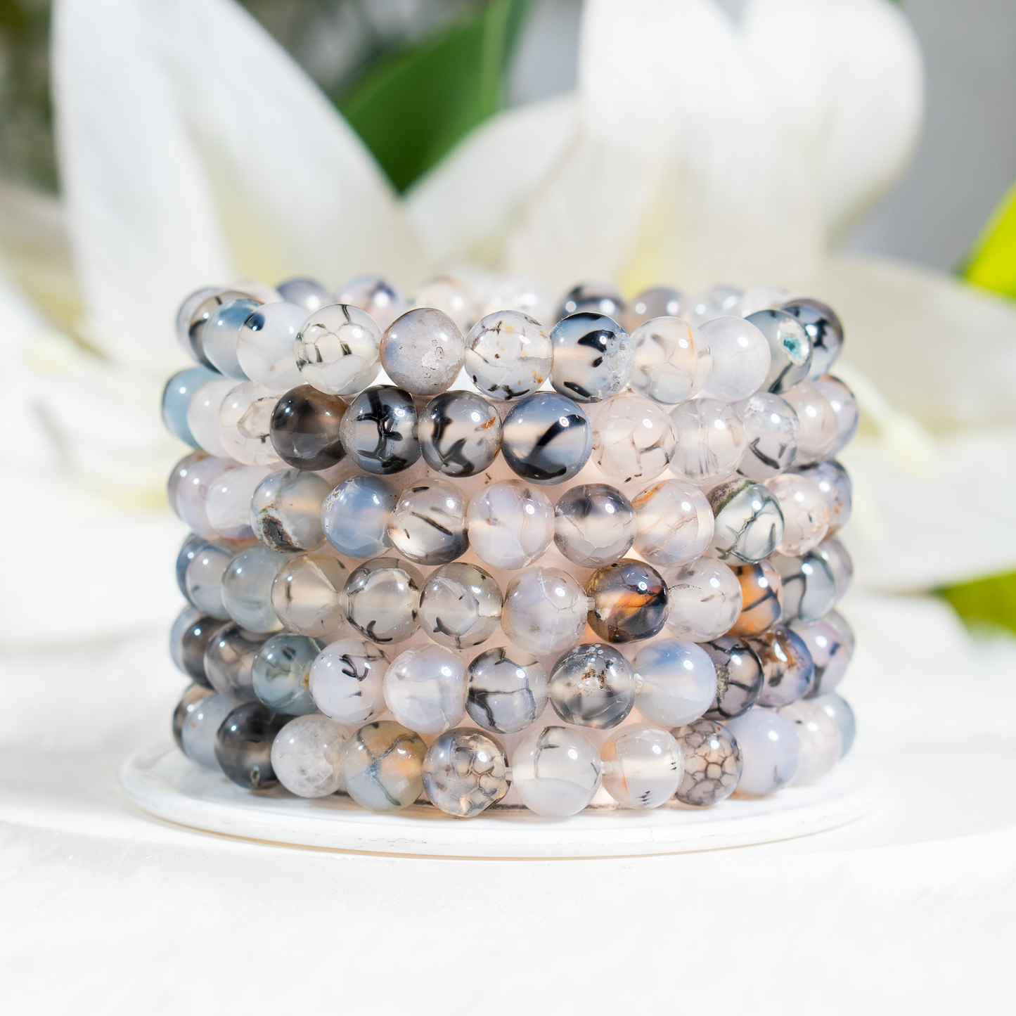 Dragon Vein Agate Gemstone Bracelet