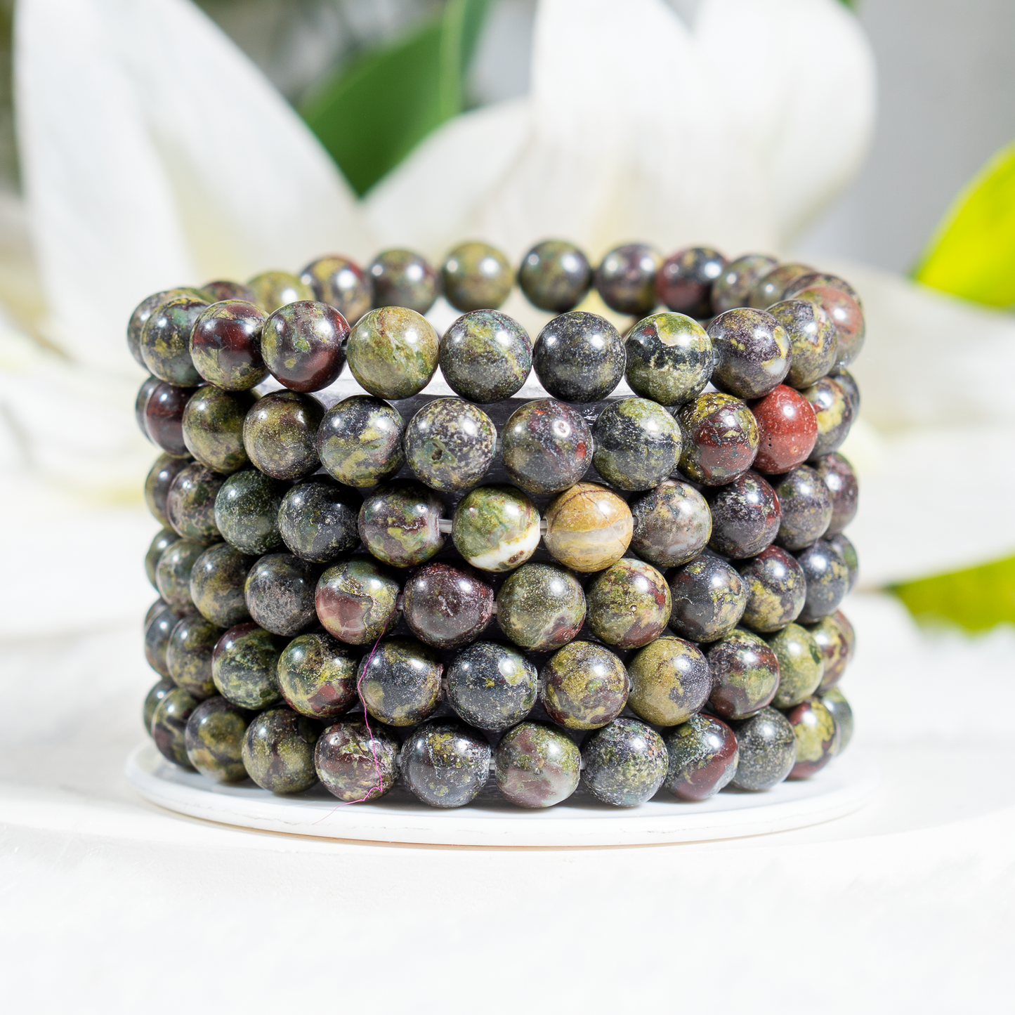 African Bloodstone Gemstone Bracelet