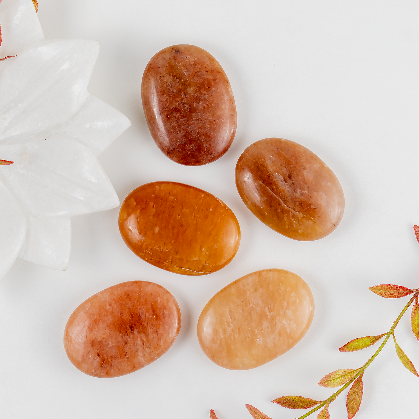 1kg Orange Aventurine Palm Stones (6-8Pcs)