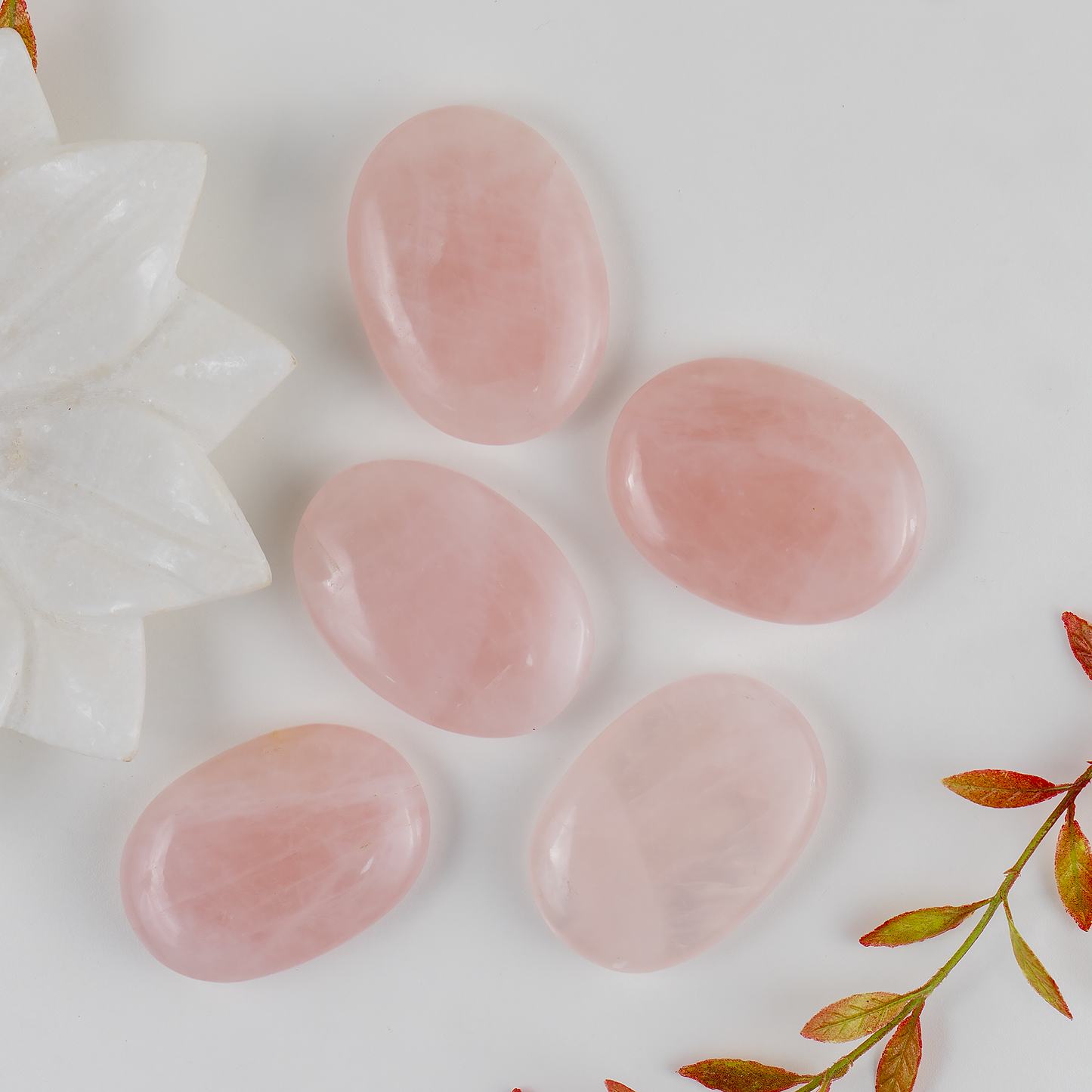 1kg  Rose Quartz Palm Stones (6-8Pcs)