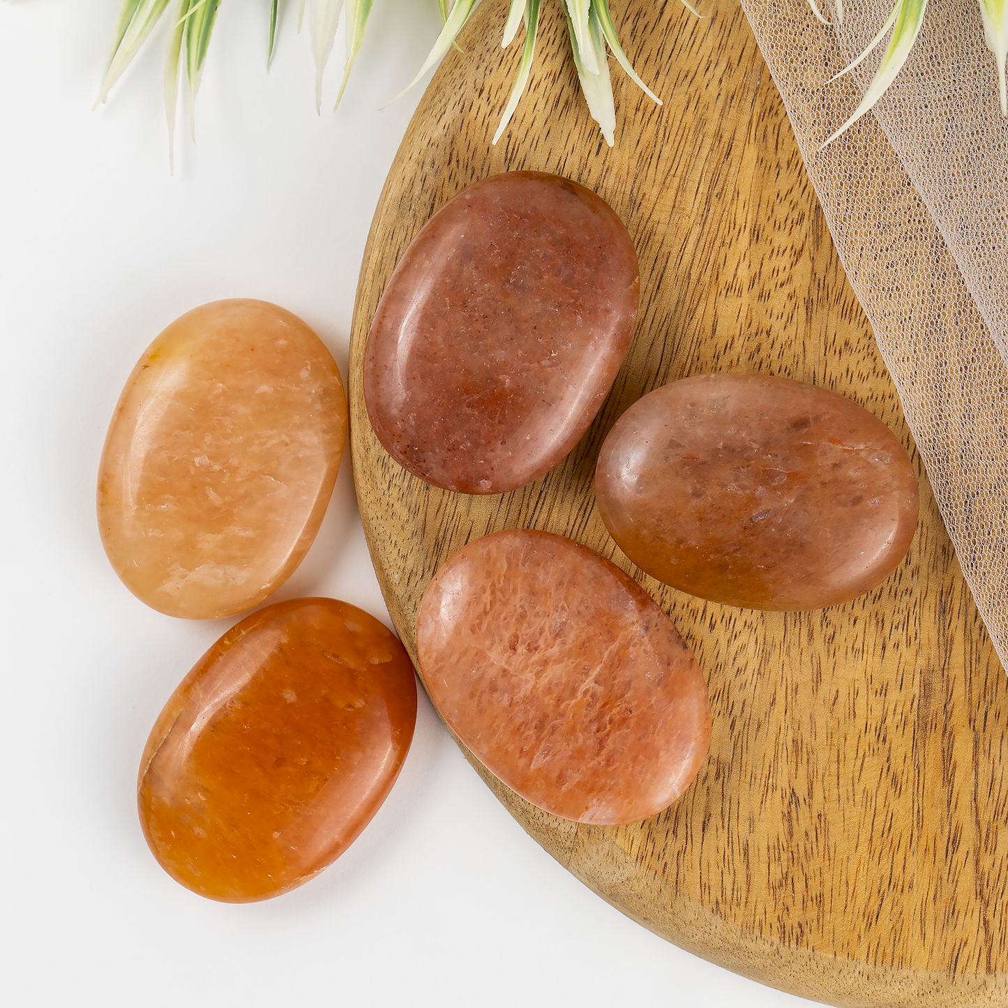 1kg Orange Aventurine Palm Stones (6-8Pcs)