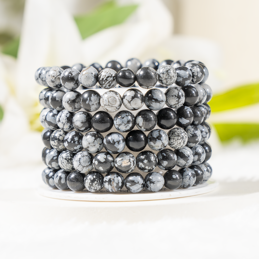 Snowflake Obsidian Gemstone Bracelet