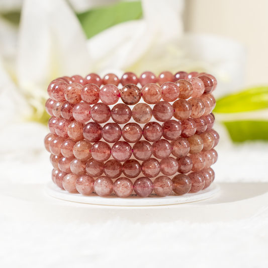 Strawberry Quartz Gemstone Bracelet