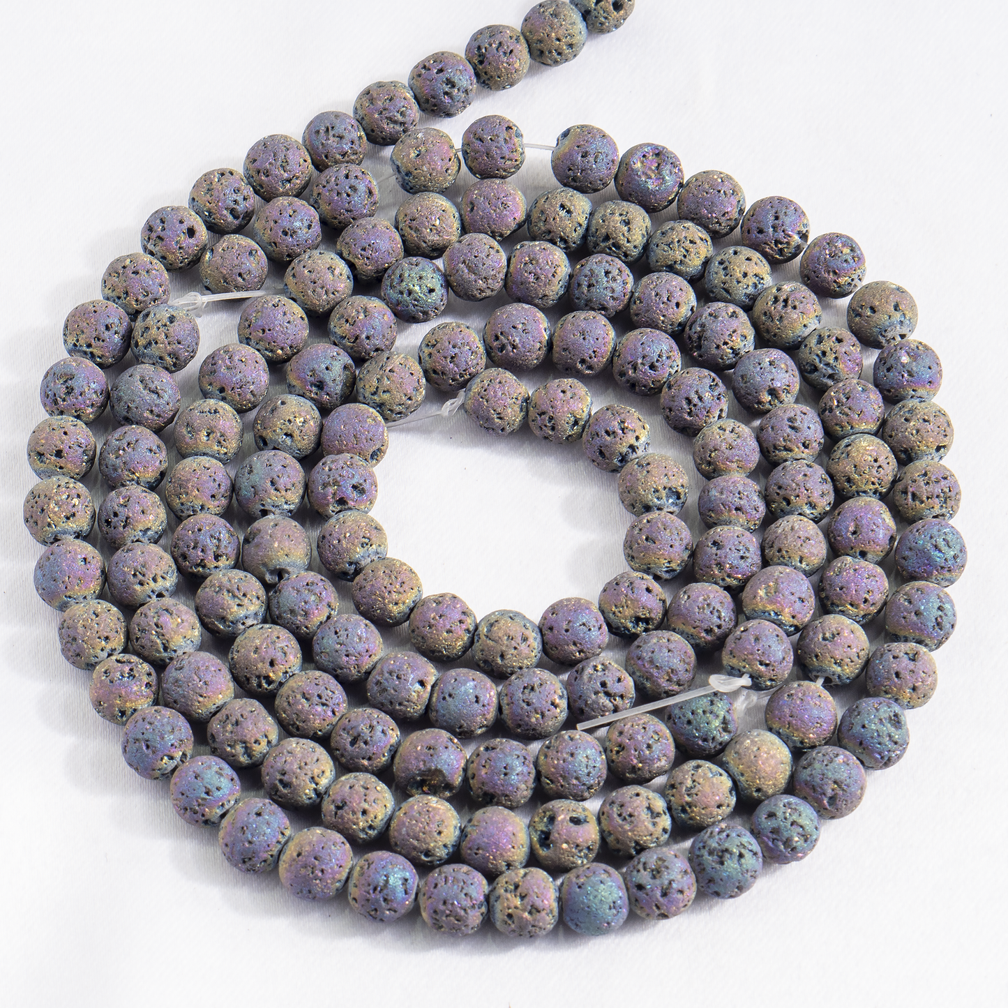 Aura Quartz Lava Beads | 8mm Lava Stone Diffuser Beads