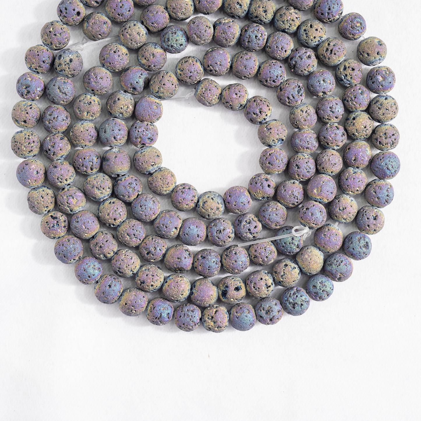 Aura Quartz Lava Beads | 8mm Lava Stone Diffuser Beads