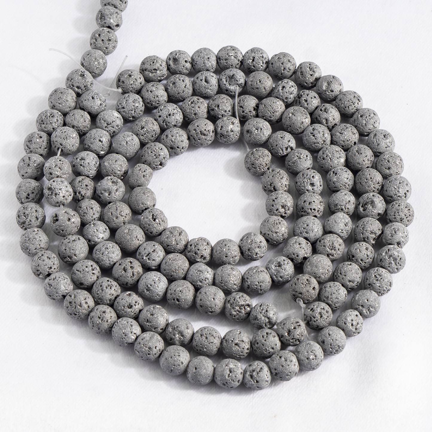 Gray Lava Beads | 8mm Volcanic Stone Beads | Jewelry Making Beads
