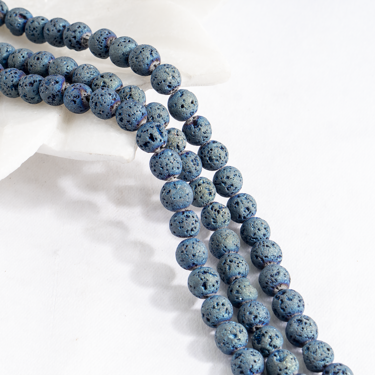 Blue Lava Beads | 8mm Volcanic Stone Beads | Diffuser Jewelry Beads