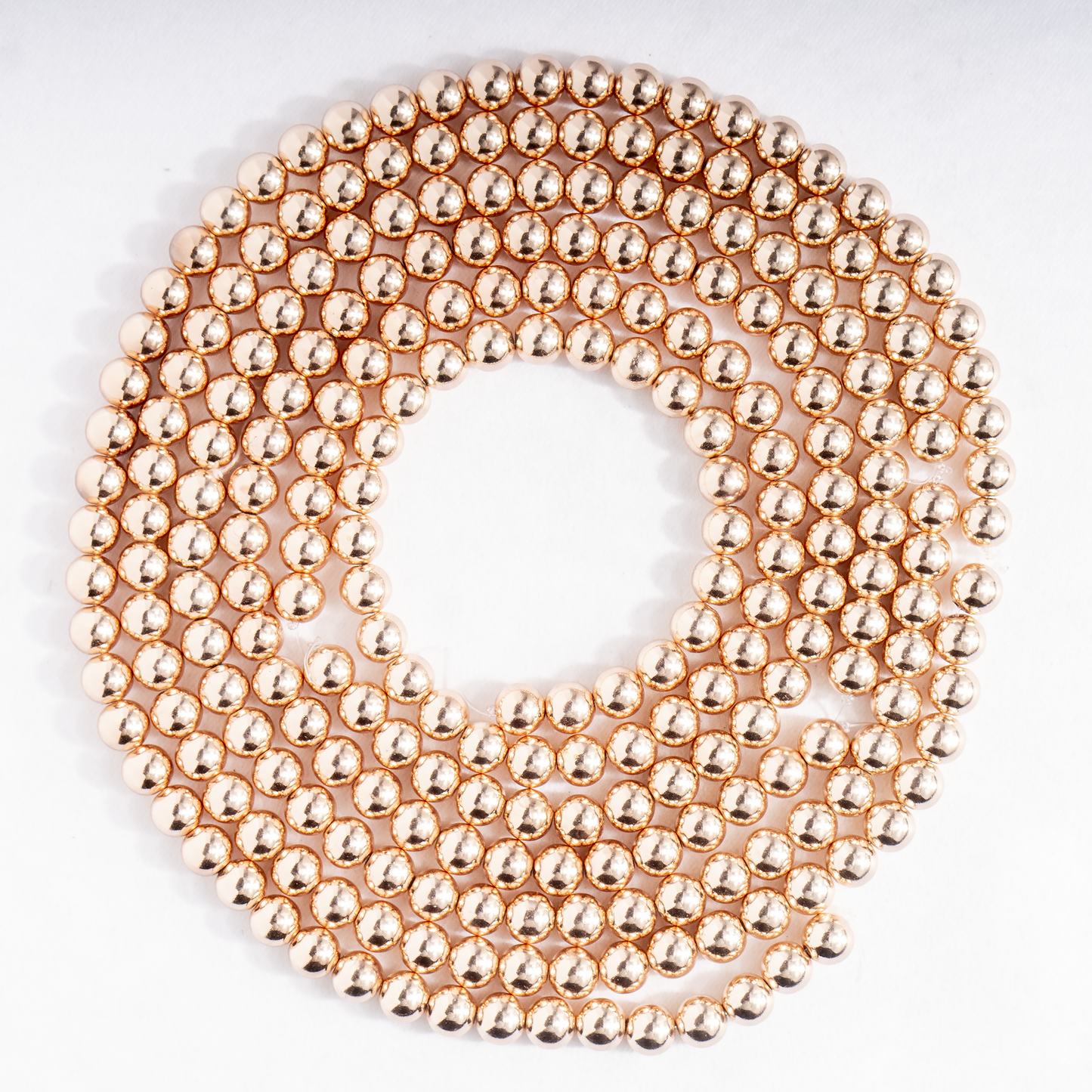 Rose Gold Hematite Beads | 8mm Round Beads | Jewelry Making Beads