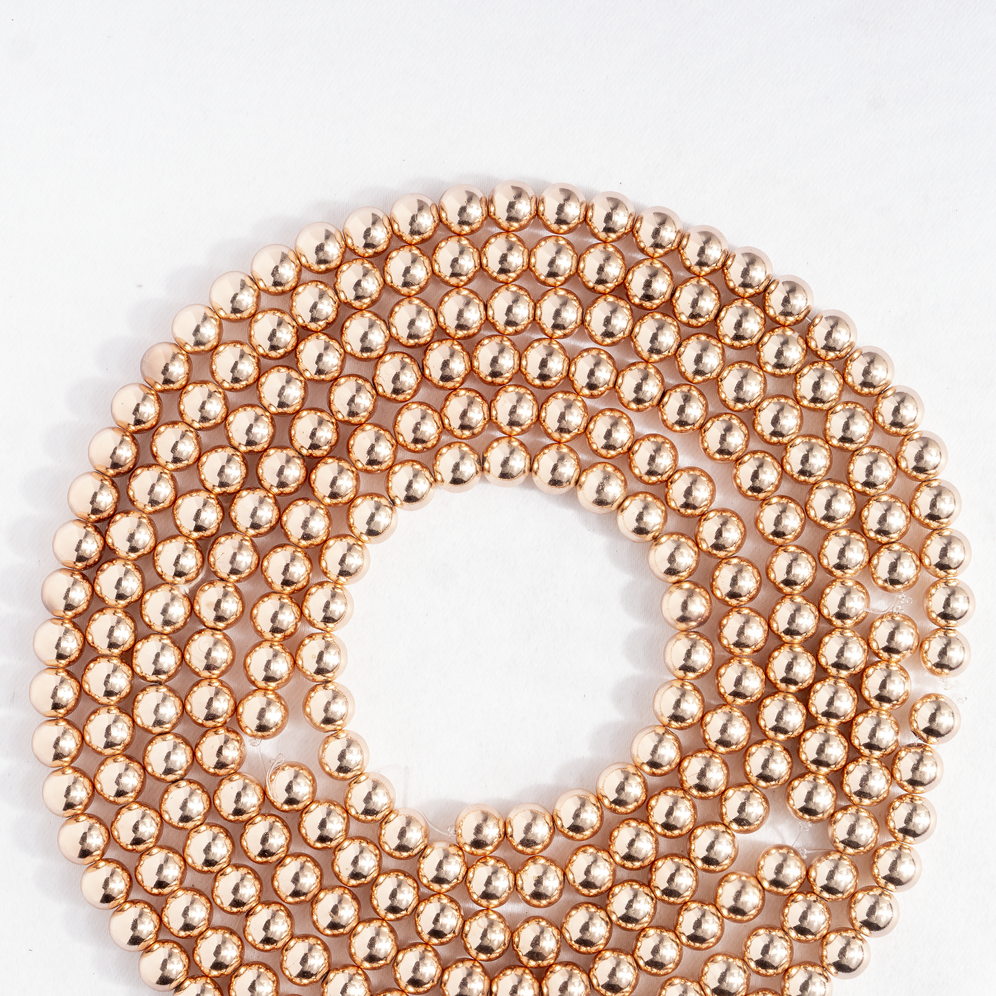 Rose Gold Hematite Beads | 8mm Round Beads | Jewelry Making Beads