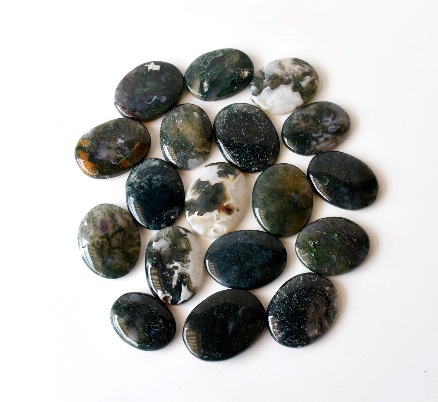 Moss Agate Worry Stones