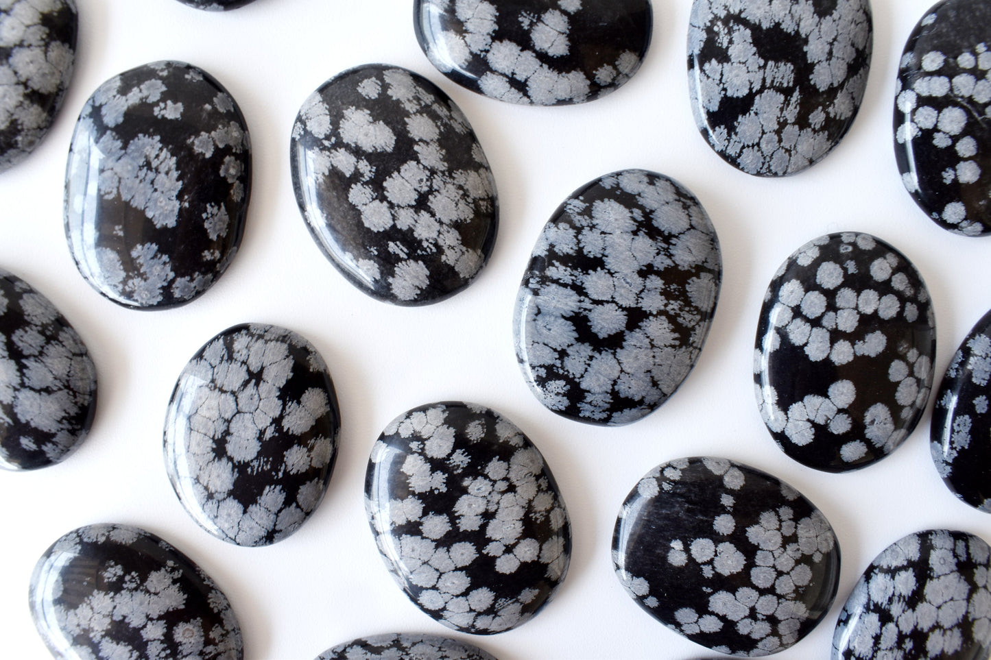 Snowflake Obsidian Worry Stones