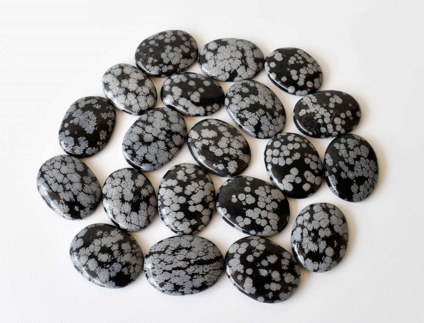 Snowflake Obsidian Worry Stones