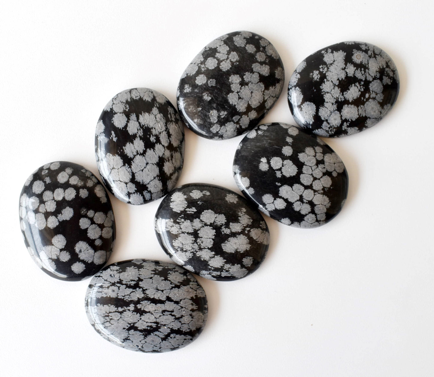 Snowflake Obsidian Worry Stones
