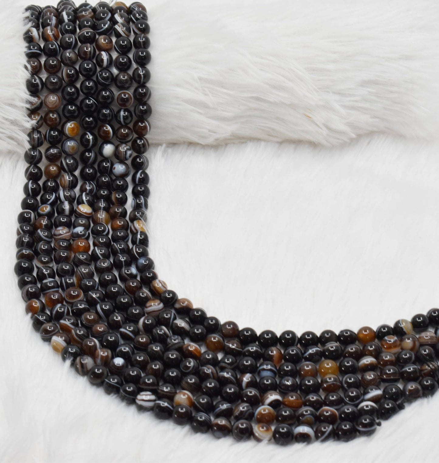 Black Eye Agate Gemstone Beads