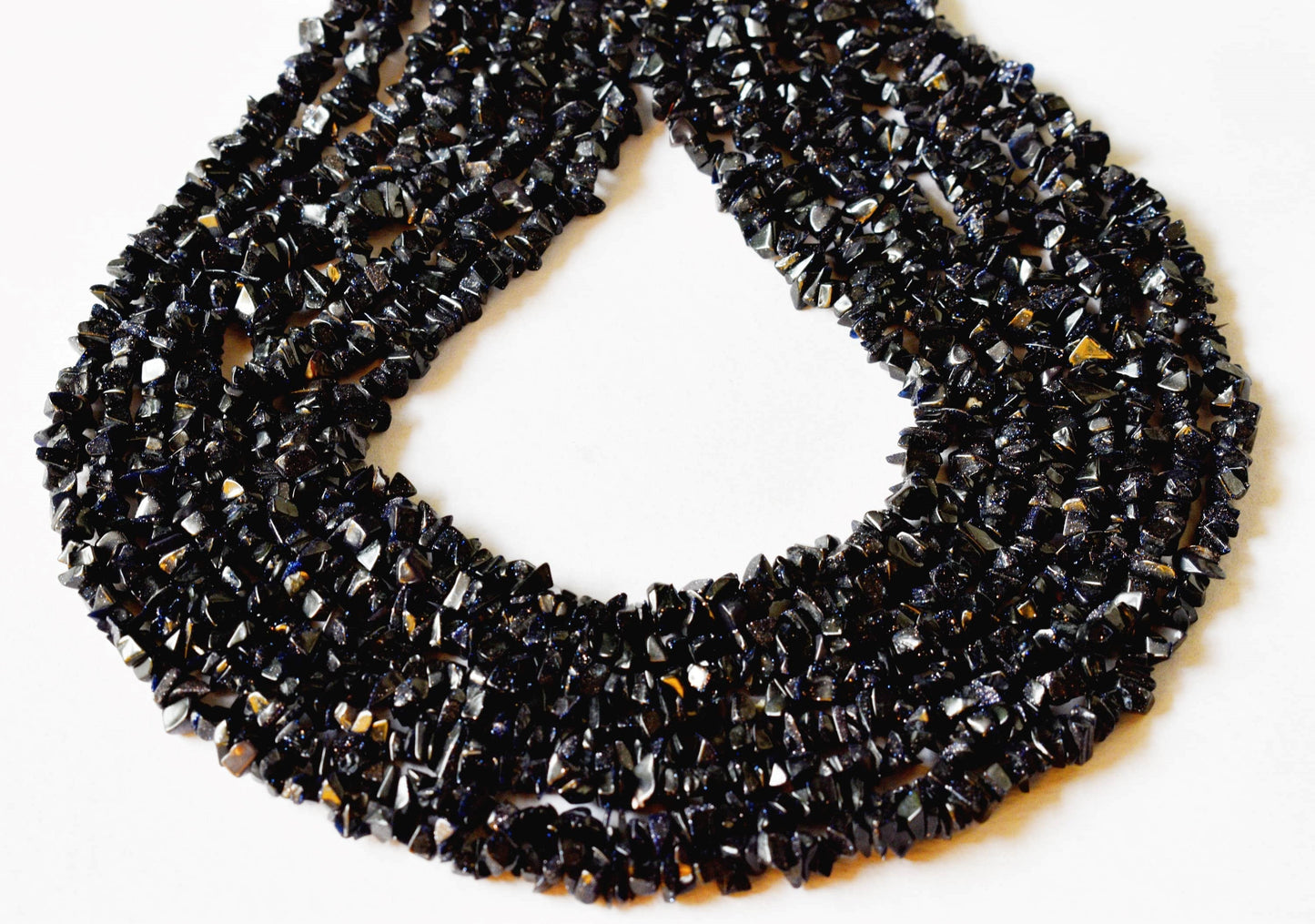 Uncut Blue Sandstone Crystal Chip Beads