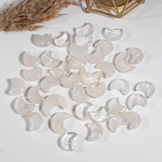 Clear Quartz Polished Crystal Moons