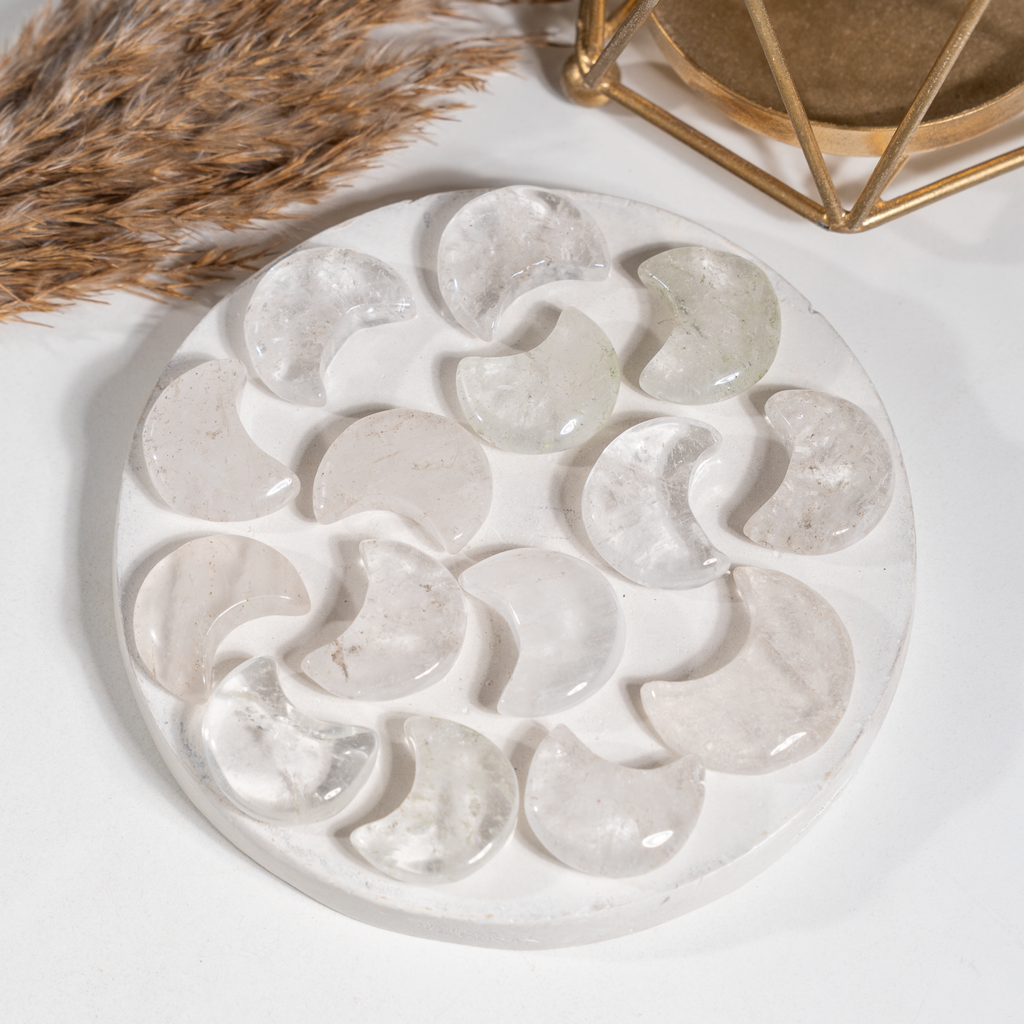 Clear Quartz Polished Crystal Moons