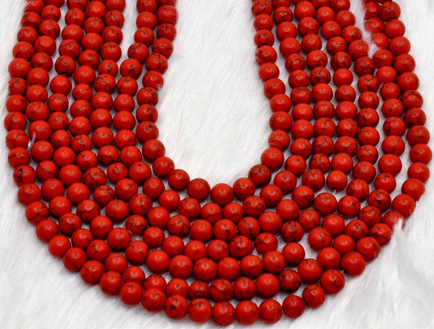 Red Howlite Gemstone Beads