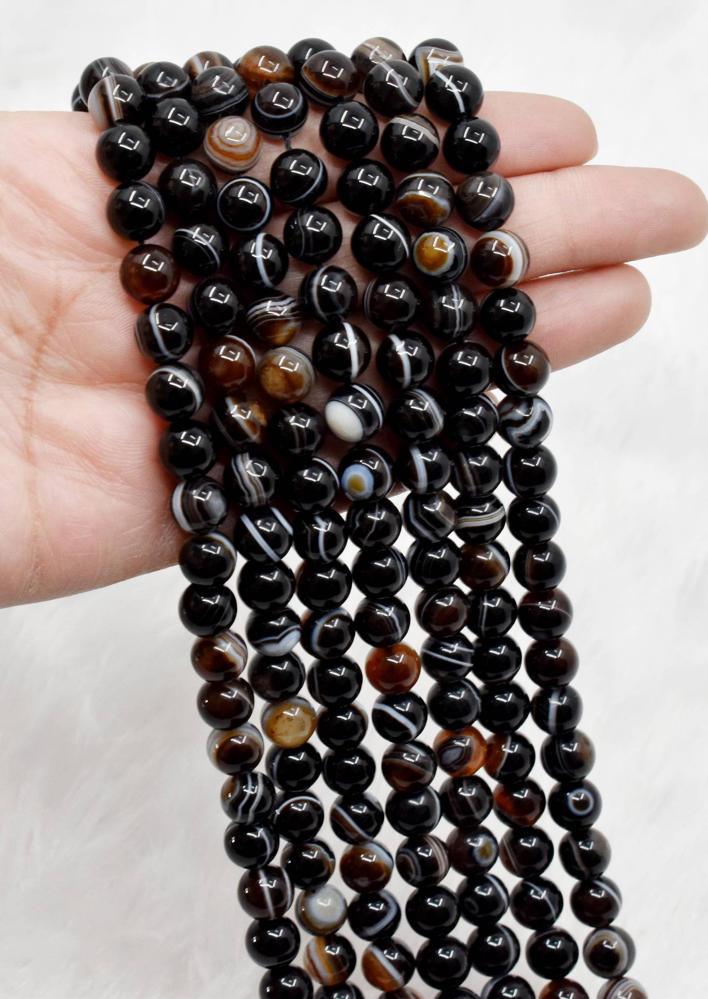 Black Eye Agate Gemstone Beads