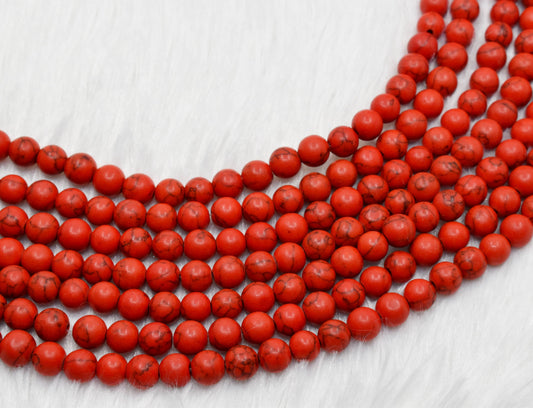 Red Howlite Gemstone Beads