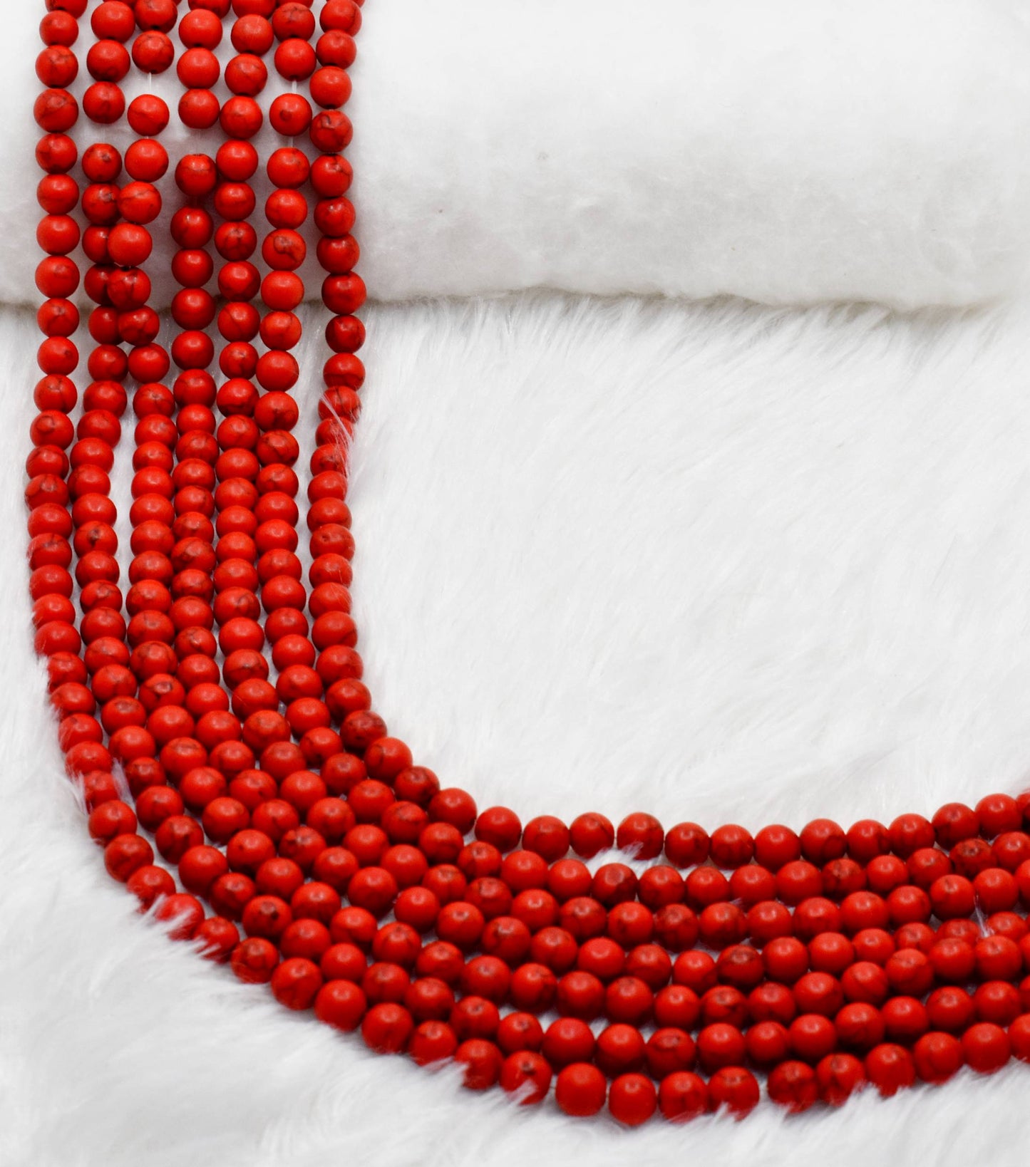 Red Howlite Gemstone Beads