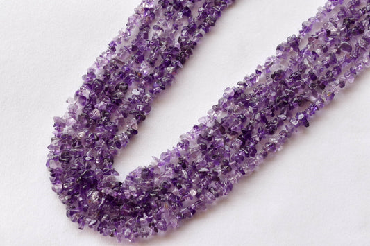 Uncut Amethyst Crystal Chip Beads