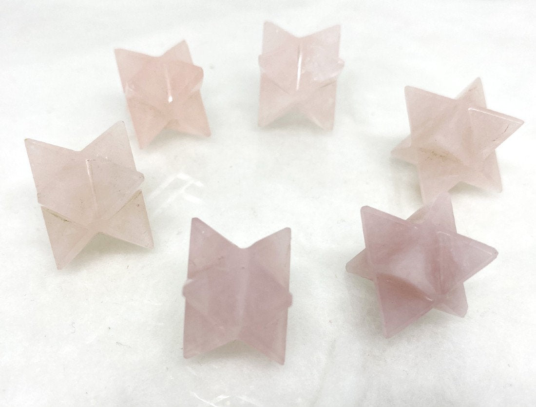 Rose Quartz Merkaba Stars