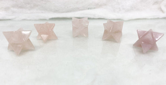 Rose Quartz Merkaba Stars