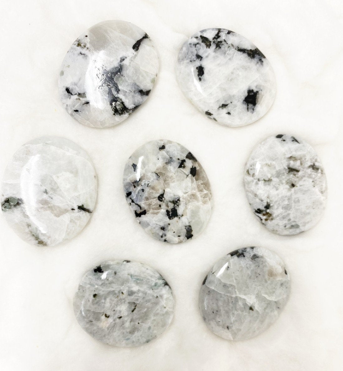 1kg Rainbow Moonstone Palm Stones (6-8Pcs)