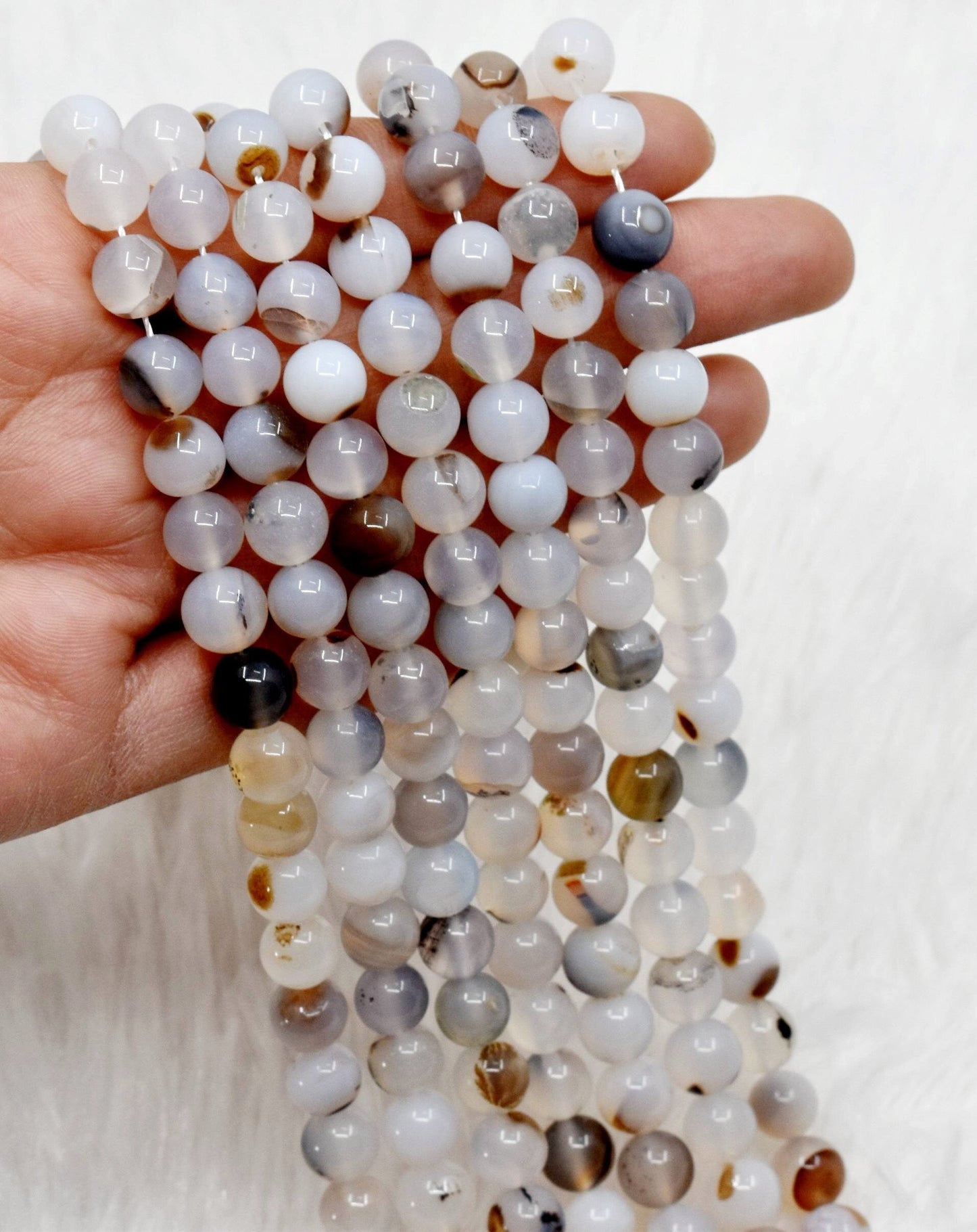 White Onyx Gemstone Beads