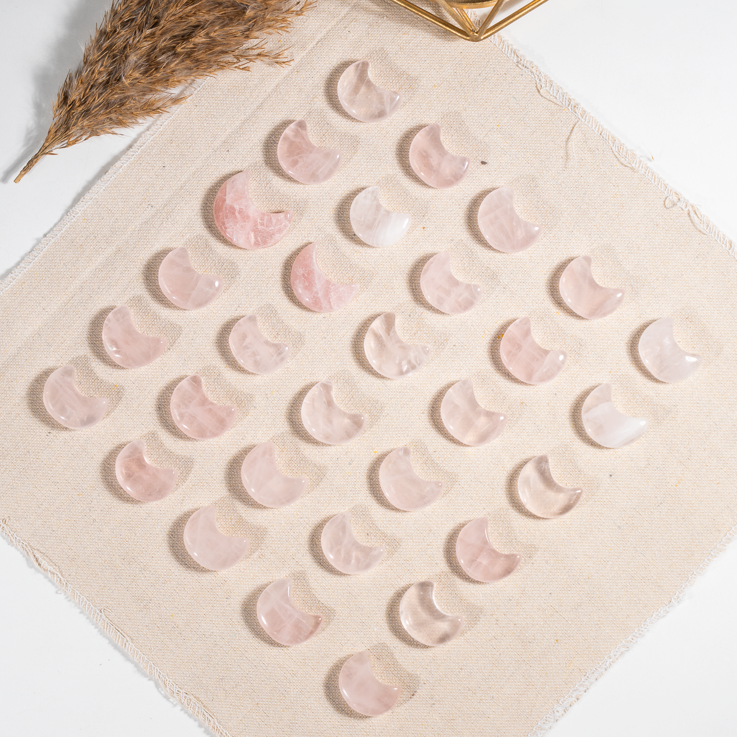 Rose Quartz Polished Crystal Moons